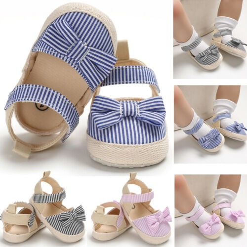 Toddler Newborn Baby Girl Soft Sandals Anti-slip Pram Crib Shoes Prewalkers US